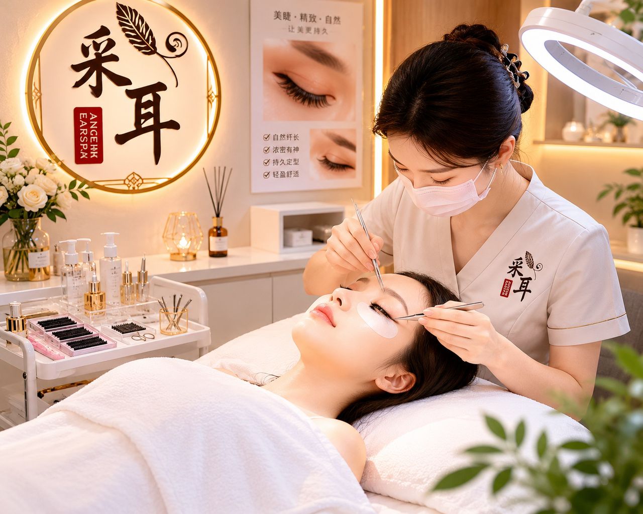 Angie Earspa lash extension beauty treatment